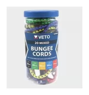 Veto BUNMIX20 20 Pcs Mixed Set Bungee Cord Pack of 20