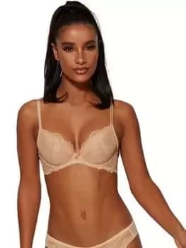 Gossard Superboost Lace Padded Plunge Bra - Nude, Nude, Size 32B, Women
