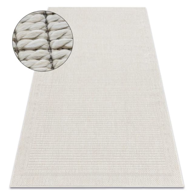 RugsX Carpet Origi 3727 Cream - Frame Flat-Woven Sisal String 78X150 Cm