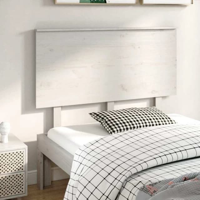 Vidaxl Bed Headboard White 124X6X82.5cm Solid Wood Pine, White 819161