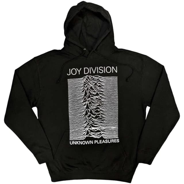 Joy Division Mens Unknown Pleasures Hoodie in Black Size: Medium Black Male M