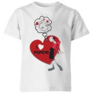Popeye I Love Popeye Kids T-Shirt - White - 11-12 Years