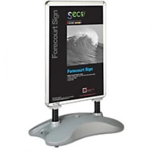 Stewart Superior Freestanding Pavement Sign Aluminium A1 666 x 450 x 1220 mm Silver