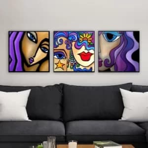 pmdr38 Multicolor Decorative Canvas Painting (3 Pieces)