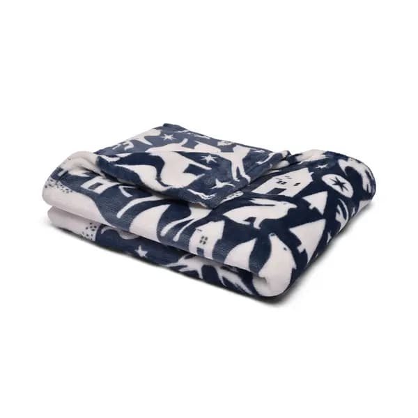 Fusion Snug Scandi Animals 120cm x 150cm Throw Navy