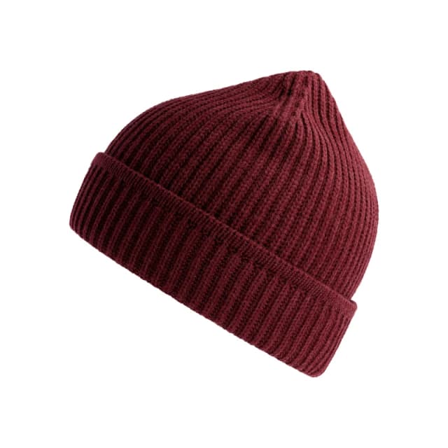 Atlantis Atlantis Men Maple Ribbed Beanie in Burgundy Burgundy One Size Male 5063300870082