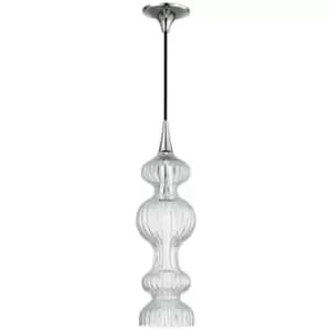 Pomfret 1 Light Pendant With Clear Glass Polished Nickel, Glass