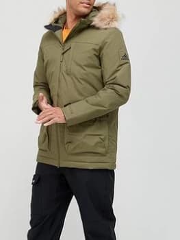 adidas Utilitas Hooded Parka Jacket - Khaki Size XL Men