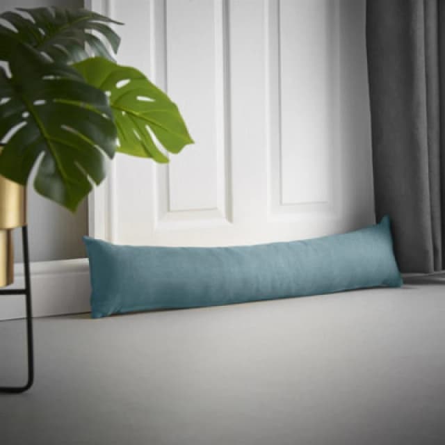 Essential Living Velvet Chenille Draught Excluder 90cm x 15cm x 15cm Teal ZWAYDETEA