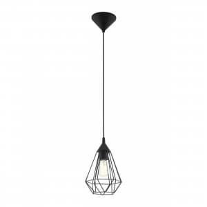 EGLO ES/E27 Tarbes Black Pendant Light 60W - 94187
