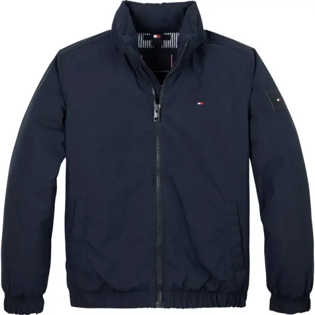 Tommy Hilfiger Kids Logo Patch Long Sleeve Windbreaker Night Navy C1G male 10Y