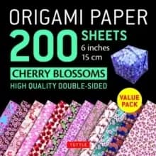 Origami Paper 200 sheets Cherry Blossoms 6" (15 cm) : High-Quality Origami Sheets Printed with 12 Different Colors Instructions for 8 Projects Include