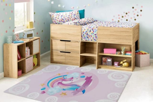 RugsX Bambino 2533 Washing Carpet Unicorn, Rainbow For Children Anti Slip - Pink 80X150 Cm