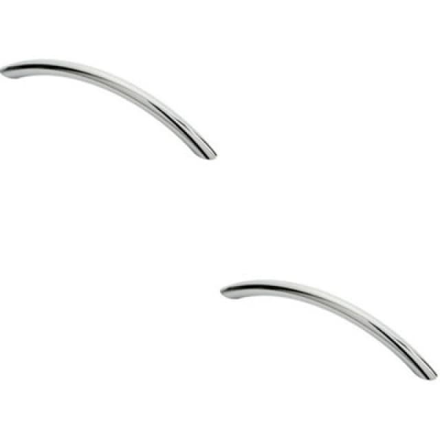 Loops 2x Curved Bow Cabinet Pull Handle 153 x 10mm 128mm Fixing Centres Chrome Multi unisex