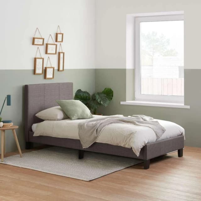 Birlea Berlin Grey Fabric Bed Frame - 4ft Small Double