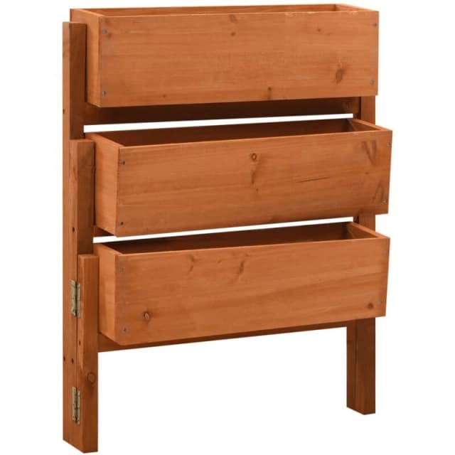VIDAXL Garden Folding Planter Orange 60x14x75cm Solid Firwood Vidaxl 8720286182840