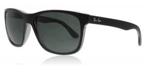 Ray-Ban RB4181 Sunglasses Matte Black / Transparent Grey 6130 57mm