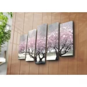 5PAT-29 Multicolor Decorative Canvas Painting (5 Pieces)