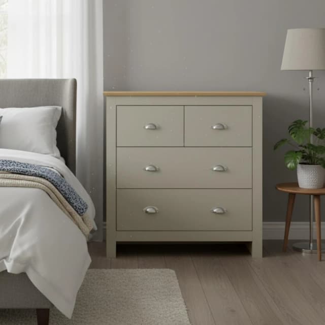 Jack Wills 4-Drawer Wood Chest of Drawers Grey unisex One Size