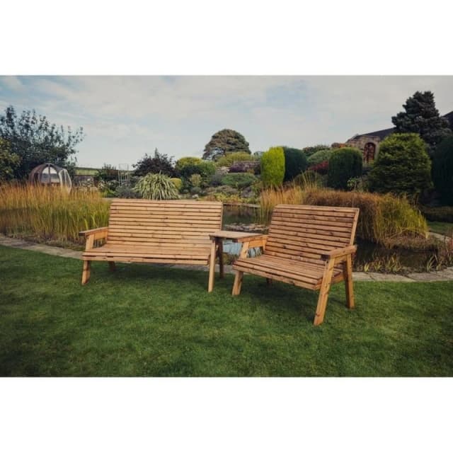 Churnet Valley Garden Furniture Ltd Valley 1X3B 1X2B Set with Tray - Fully Assembled - Set of Cushions Inc in Brown Brown Unisex