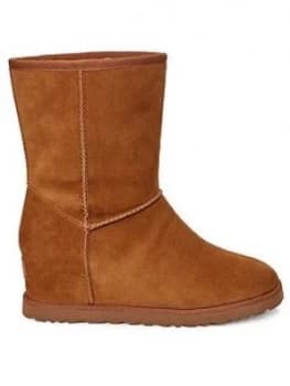 UGG Classic Femme Hidden Wedge Short Calf Boots - Chestnut, Size 5, Women