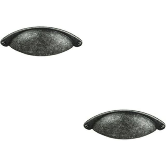 Loops 2x Traditional Cup Pull Handle 104 x 26mm 64mm Fixing Centres Pewter Multi unisex
