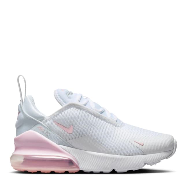 Nike Air Max 270 Little Kids Shoe Wht/Pink/Grey female C13 (31.5)