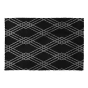 JVL Mega Mat Diamond Print, Large, 50x75cm - Black