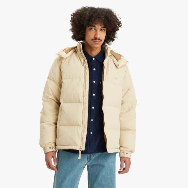 Levis Mens Rockridge Jet Insulated Short Puffer Jacket Safari male M