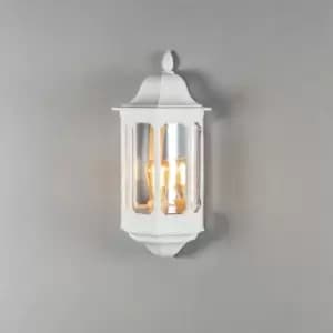 Pallas Outdoor Classic Lantern Flush Wall Light - Matt White, IP23