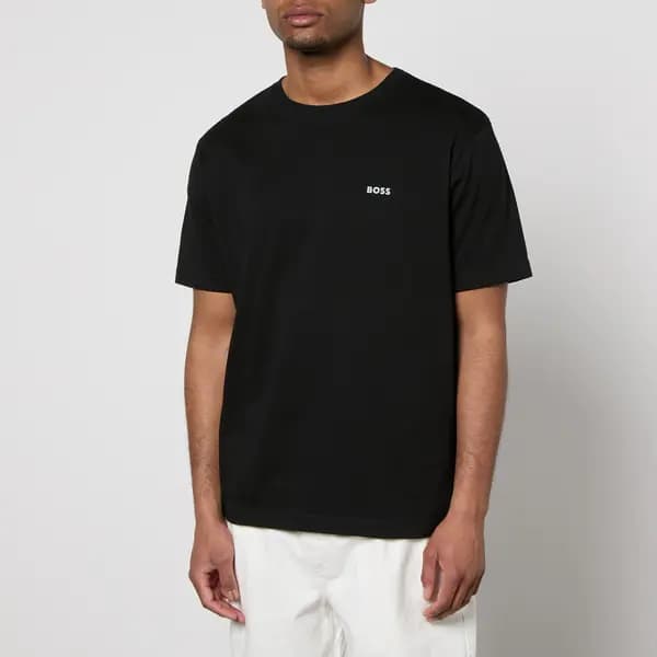 BOSS Orange Coral Reverse Graphic Cotton-Jersey T-Shirt - XL Black Tops male 50515357-001 XL