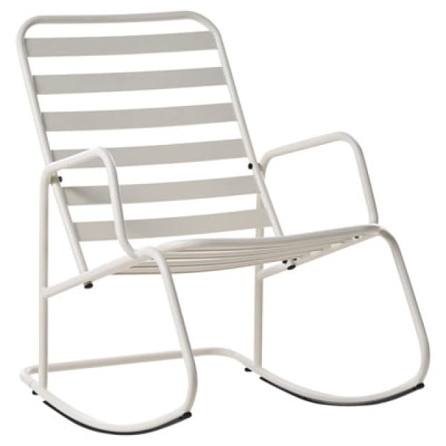 Beliani Garden Rocking Chair Turi Metal Off-White