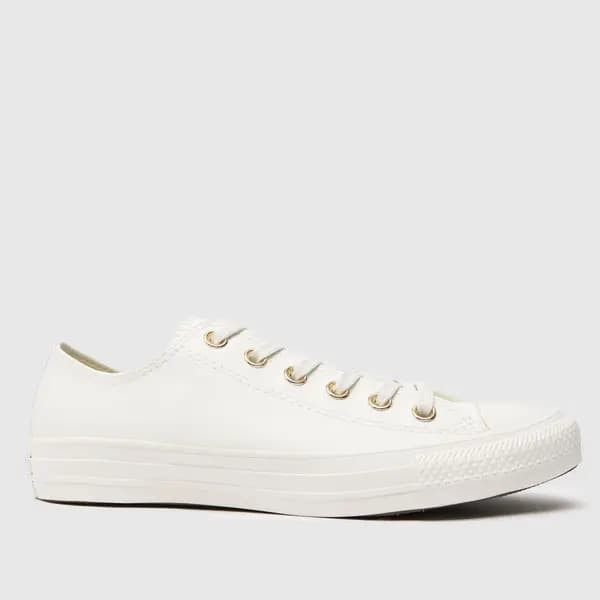 Converse all star ox trainers in white & gold White/Gold UK 7 (EU 40)