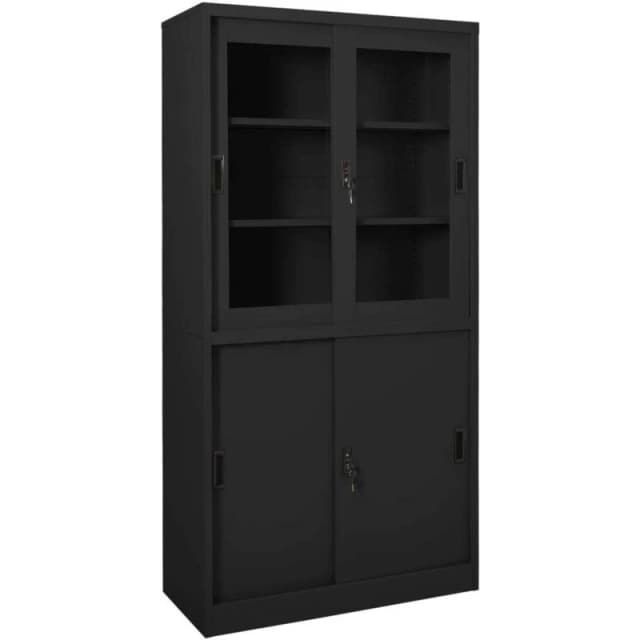 VIDAXL Vidaxl - Office Cabinet with Sliding Door Anthracite 90x40x180cm Steel 8720286563960