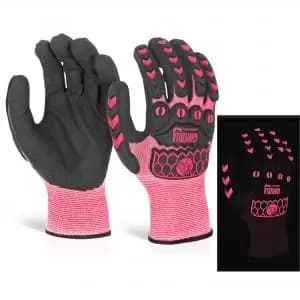 Beeswift Glovezilla Glow In The Dark Foam Nitrile Glove Pink 2XL Pair