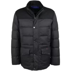 Barbour Mens Baffle Trellon Wax Jacket Navy Large