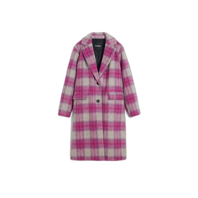 Desigual Womens coat Desigual Pinkcheck Rose Female XL