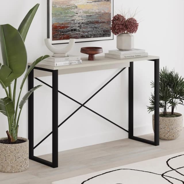 FWStyle FWStyle Modern Sandstone Narrow Hallway Console Table in Beige Beige One Size Unisex 8683628019658