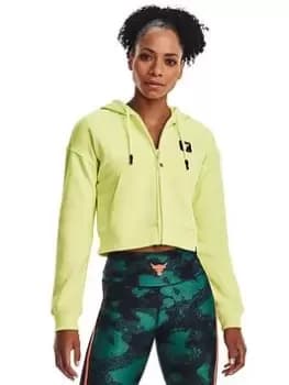 Under Armour Project Rock Hw Terry Full Zip, Yellow, Size 2XL, Women