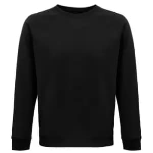 SOLS Unisex Adult Space Organic Raglan Sweatshirt (3XL) (Black)