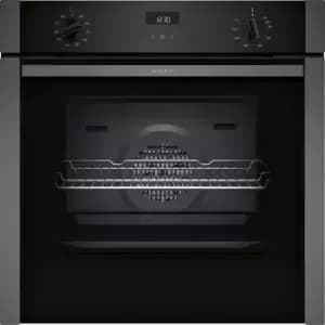 Neff B3ACE4HG0B Slide and Hide 59.4cm Built In Electric Single Oven - Black with Graphite Trim