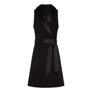 Adrianna Papell Crepe Tuxedo Dress - Black