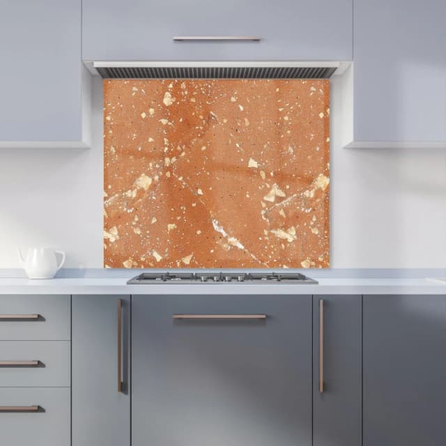 Warren Reed - Designer Pale Terracotta Quartz Effect Kitchen Splashback in Pink Size: 600mm x 750mm Pink Unisex 600mm x 750mm