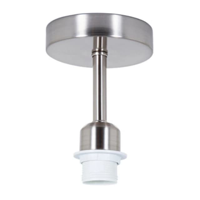 Happy Homewares Brushed Satin Nickel Ceiling Light Fitting For Industrial Style Light Bulbs