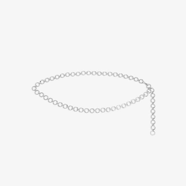 Mood Silver Polished Open Round Chain Belt Silver