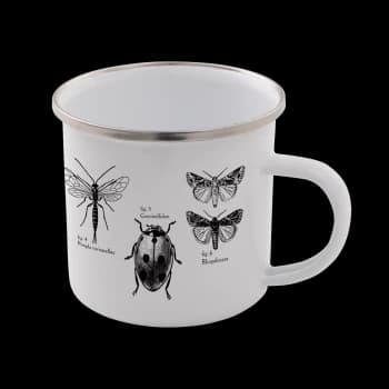 Insects Enamel Mug - White
