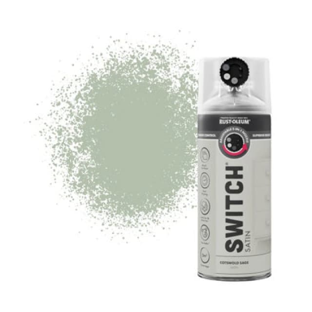 RUST-OLEUM Rust-Oleum Switch Spray Paint 400ml - Satin - Cotswold Sage AE0724400UK