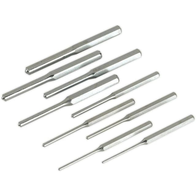Loops 9 PC Parallel Roll Pin Punch Set - Hardened & Tempered Steel Punches - Imperial Metallics