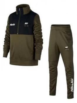 Boys, Nike Older Childrens Air Tracksuit - Khaki Black, Khaki/Black, Size L, 12-13 Years