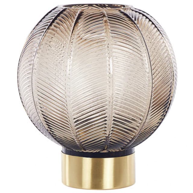 Beliani Flower Vase Felli Glass 24cm Brown